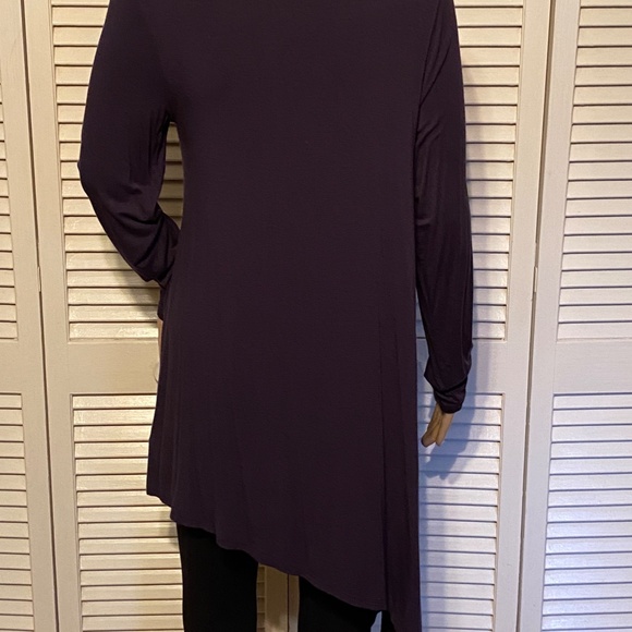 LOGO by Lori Goldstein Navy Asymmetrical Tunic SML - Picture 5 of 6